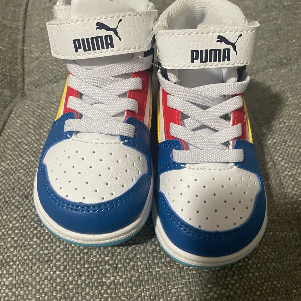 Puma Kids Sneakers - Blue, Red, and White. NWOT.
